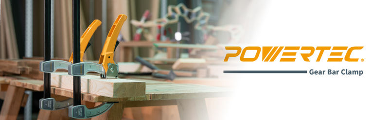 Gear Bar Clamps 8", 2PK-POWERTEC Woodworking Tools